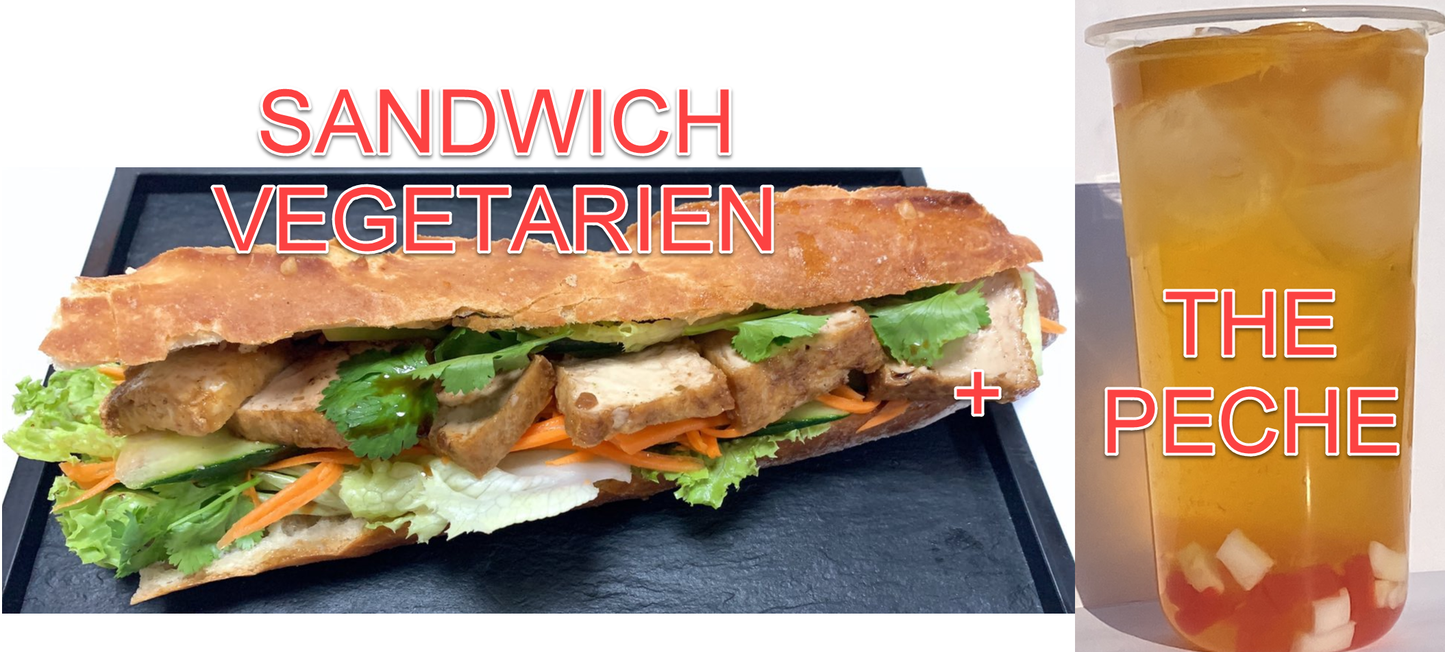 MENU SANDWICH VEGETARIEN + THE AU FRUIT PECHE M33