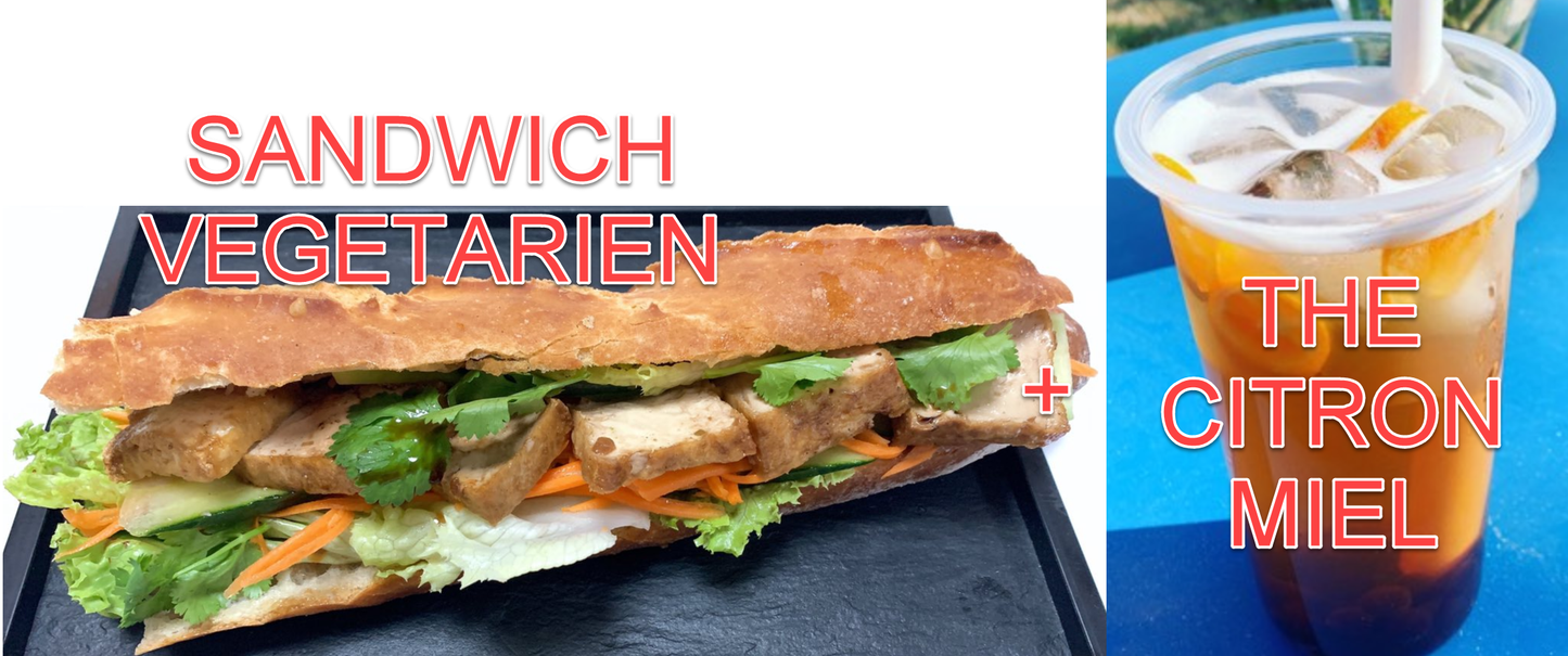 MENU SANDWICH VEGETARIEN+ THE AU FRUIT CITRON MIEL M36