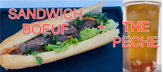 MENU SANDWICH BOEUF + THE AU FRUIT PECHE  M31