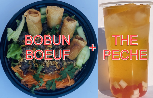 MENU BOBUN BOEUF + THE AU FRUIT PECHE  M41